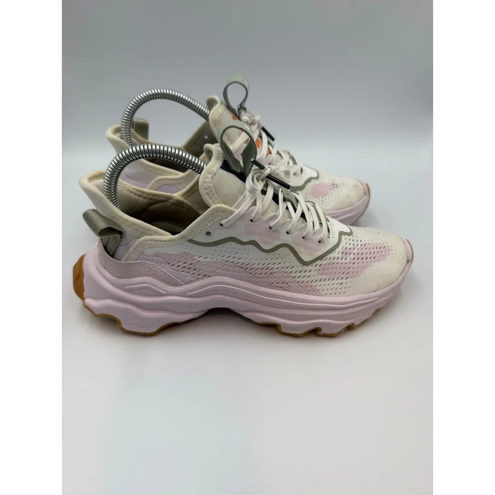 Sorel Kinetic Breakthru Tech Lace Sneakers Pink White Olive Women Shoes Sz 7